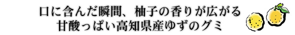 口に含んだ瞬間柚子の香りが広がる高知県産柚子グミ